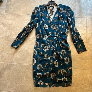NWT gorgeous teal flower dress from Neiman Marcus.
